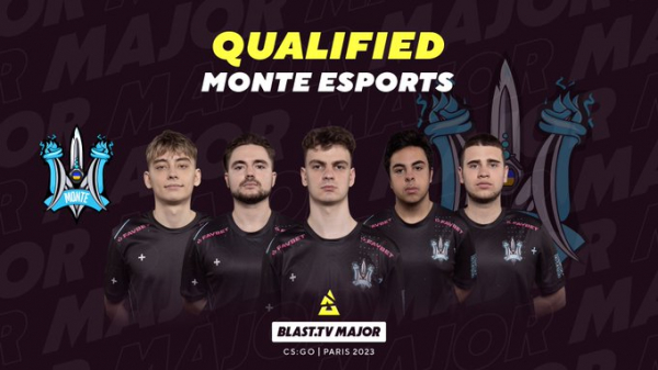 Українська команда Monte пройшла в стадію легенд BLAST.tv Paris Major 2023