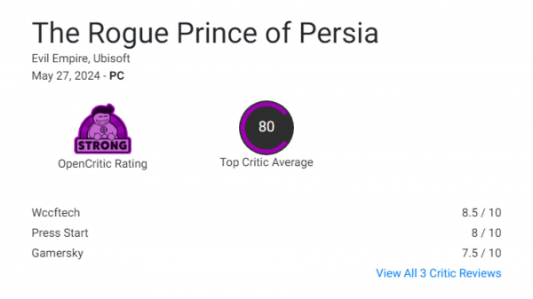 «Хороший старт, але є куди рости»: перші оцінки The Rogue Prince of Persia